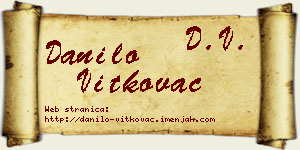 Danilo Vitkovac vizit kartica